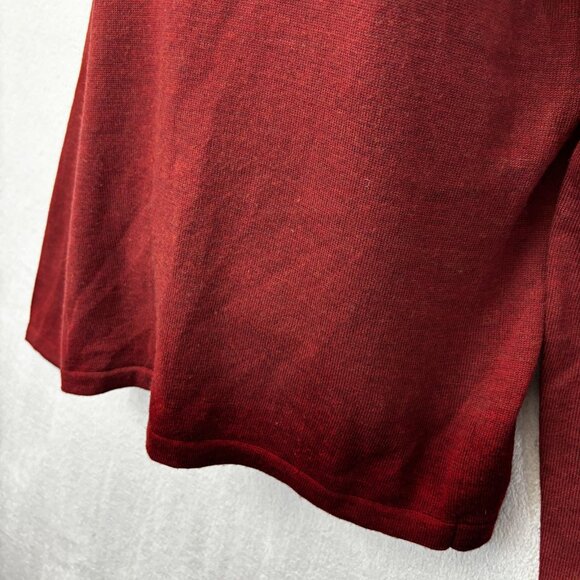 Valerie Stevens Merino Wool Mock Neck Sweater Womens Medium Red Lightweight - Picture 5 of 13